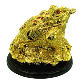 Betterdecor Feng Shui Money Frog (Three Legged Wealth Toad) Chan Chu Statue Home Deocration for Wealth Luck-140