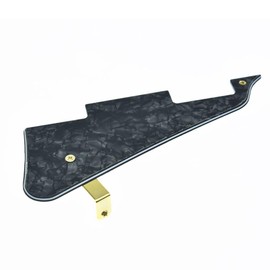 Dopro LP Guitar Pickguard and LP Stainless Steel Bracket with Gold Steel Mounting Screws for USA Gibson Les Paul Black pearl