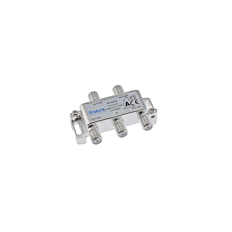 DCT Delta 4-Way Splitter 5-1218 MHz Cable TV, TV Distributor,