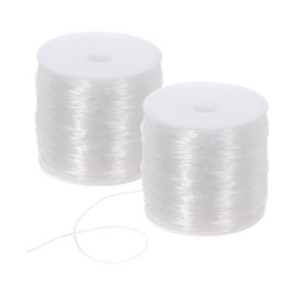 DMiotech 2 Roll Elastic String for Bracelets, 1mm Stretchy Strings Stretch Bead Cord Transparent String Thread for Jewelry Bracelet Making Necklaces Beading DIY Craft, 55m/60 Yards