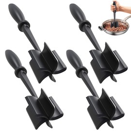 4Pcs Meat Chopper Nylon Beef Smasher Heat Resistant Meat Smasher Tool Non Stick Meat Masher Tool Practical Ground Beef Smasher Reusable Meat Smasher for Cooking (4)