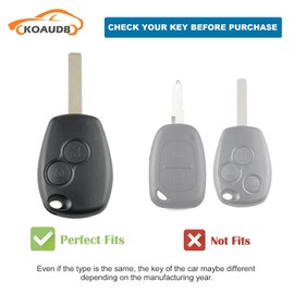 Koaudb Key Cover Fit for Clio Kangoo Megane Laguna Modus Dacia Twingo Kangoo 2 Buttons Smart Card Case Holder Soft TPU Key Fob Case Protector with Bling Keychain (Rnl-2R)