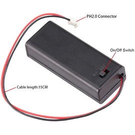 Ferwooh - Juego de 5 carcasas para pilas AAA de 3 V, interruptor de encendido/apagado, conector PH2.0 JST macho para BBC Microbit Microbit