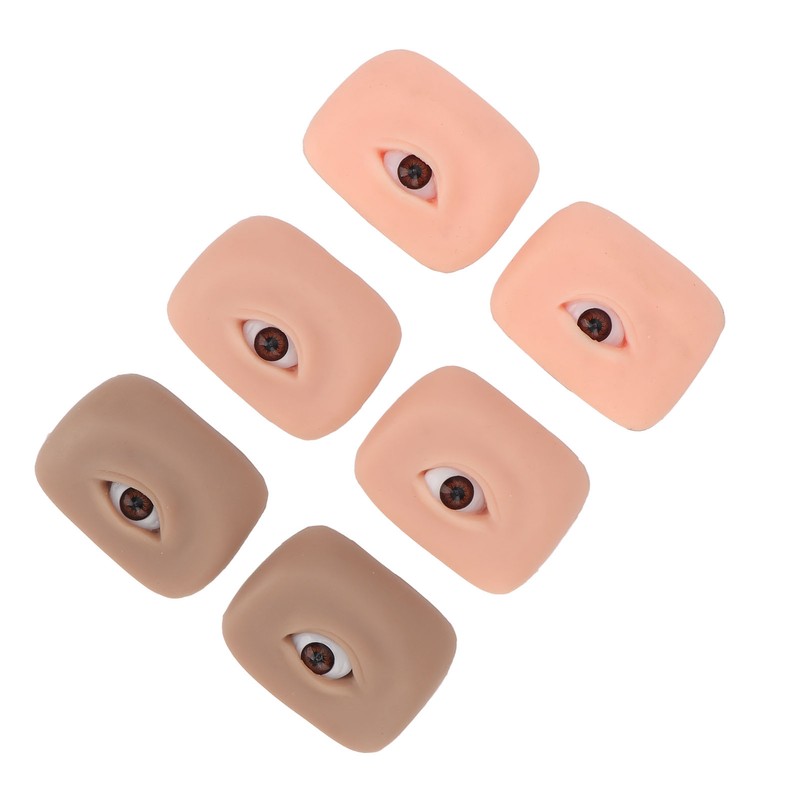 3 Pairs 3D Fake Eye Practice Skin Silicone Microblading Eyebrow