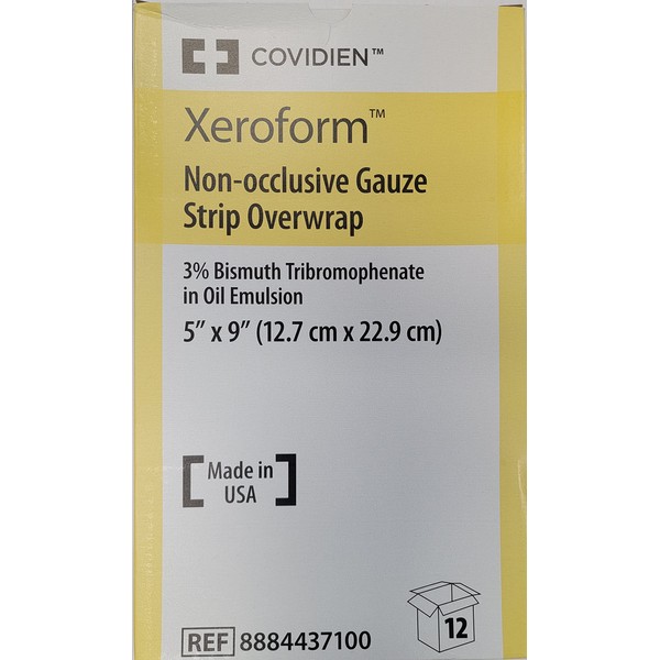 COVIDIEN Xeroform Oil Emulsion Dressing Gauze 5 X 9" (#8884437100, Sold Per Box)