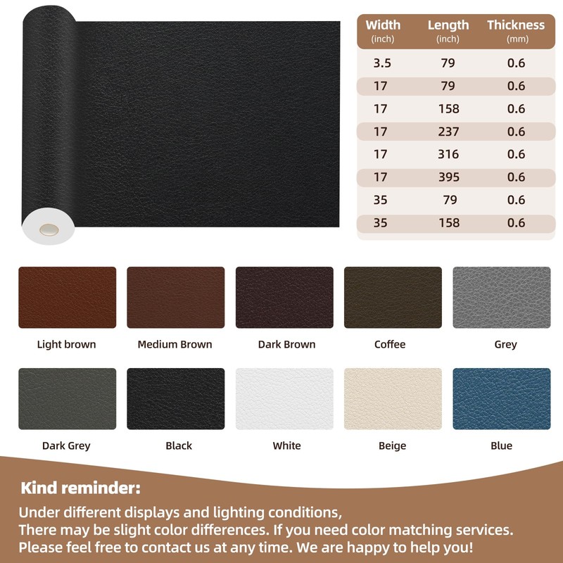Shagoom Leather Repair Patch, 17X79 Inch Repair Patch Self Adhesive