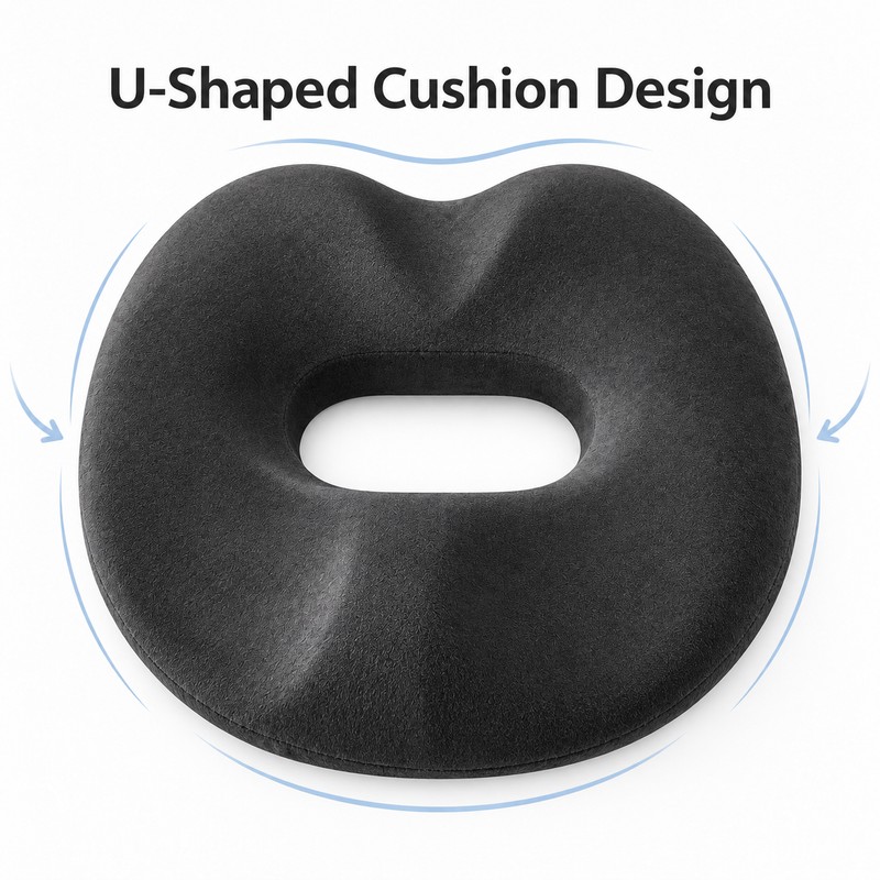 Memory Foam Seat Cushion for Office & Car – Ergonomic
