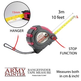 The Army Painter TL5047 - Rangefinder Tape Measure | Retractable Measuring Tool in Centimeters and Inches | Tape Measure for Wargames, Role Play and Tabletop Miniature Model Painting