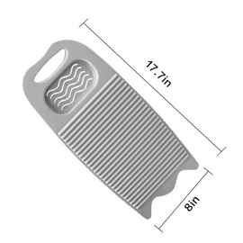 Wash Board, Washboard for Hand Washing Clothes, Plastics Laundry Scrub Board Household With Holder Portable (A-Gray)