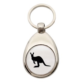 Huuraa Kangaroo Silhouette Keyring Gift Shopping Trolley Token Kangaroo Gift Idea, metal, Unit size