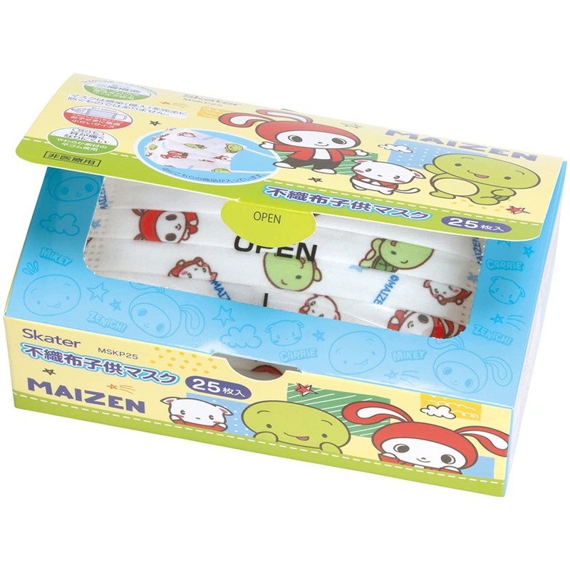 Skater Non-Woven Fabric Mask for Kids, Maizen Sisters, 23 Boxed,
