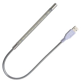 Eleidgs USB LED Light 10 LED Dimmable Touch Switch Lamp Portable LED Light Reading Light Flexible Neck for Computer / PC / Notebook / Camping / Tourism (Silve)