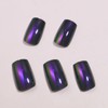 IMRAIN Press on Nails Medium Square Fake Nails Blue Purple