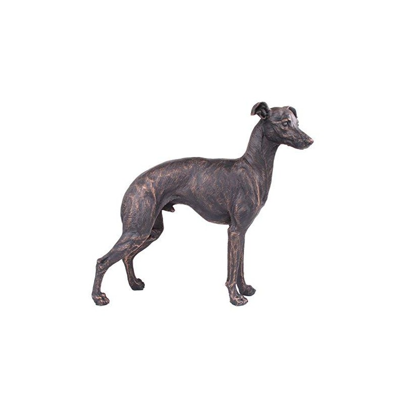 Large Greyhound Dog Painted Bronze Resin Sculpture - Pet Gifts