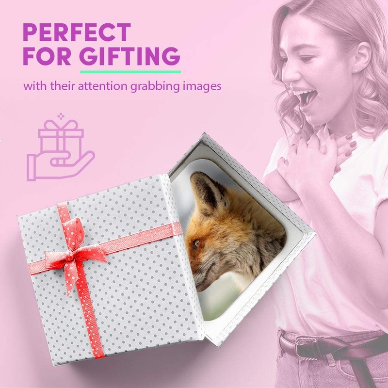 1 x Square MDF Fridge Magnet - Red Wildfox Nature