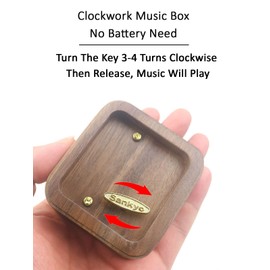 Sinzyo Howl's Moving Castle-Merry Go Round of Life Vintage Wooden Mechanical Music Box Christmas, Birthday (Walnut Musical Note)