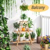 Furshus Bamboo Plant Stand - Indoor/Outdoor 3 Tier Plant Ladder,