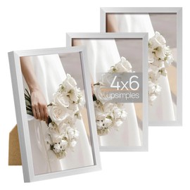 upsimples 4x6 Picture Frame Set of 3 Silver
