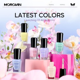 Morovan Nail Polish Set Fingernail: Pastel Macaron Rainbow Nail Polish Kit Regular Air Quick Dry Easter Nail Polish Pack for Women Nail Art Design Easter Gift Holiday Party 0.27oz