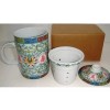 ASIAN MADE LIDDED TEA CUP WITH INFUSER ASIAN TEA PORCELAIN-