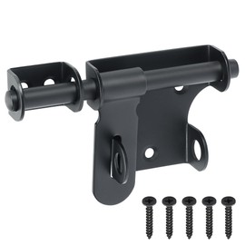 SAYAYO Gate Bolt Garden Gate Lock for Wooden Gates Heavy Duty Gate Latch Garden Shed Locks Sliding Bolt Lock Outdoor Stainless Steel Black, EMS320U-B