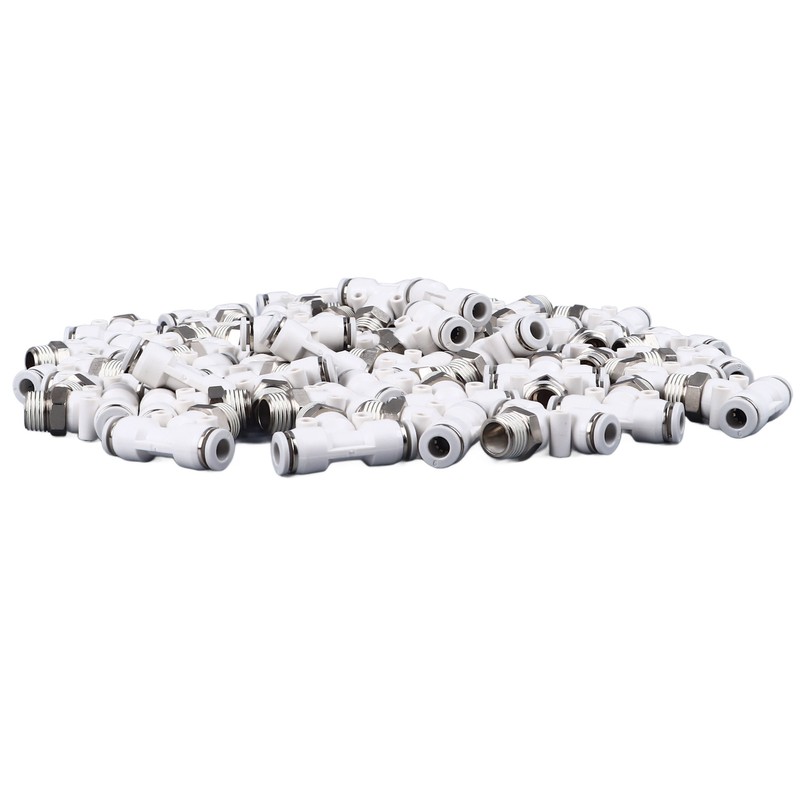 50PCS PT1/4 Hose Connectors PU Nylon Tubing T Shaped Tee