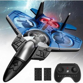 Remote Control Airplane, F-22 Electric RC Airplane Toy with Rechargeable Battery, Quadcopter,drones for beginners Suitable for Adults and Kids, rc Flying Toys,  Birthday Gift, rc helicopter, rc airplanes flying toys for age 4+ - Color: Gray