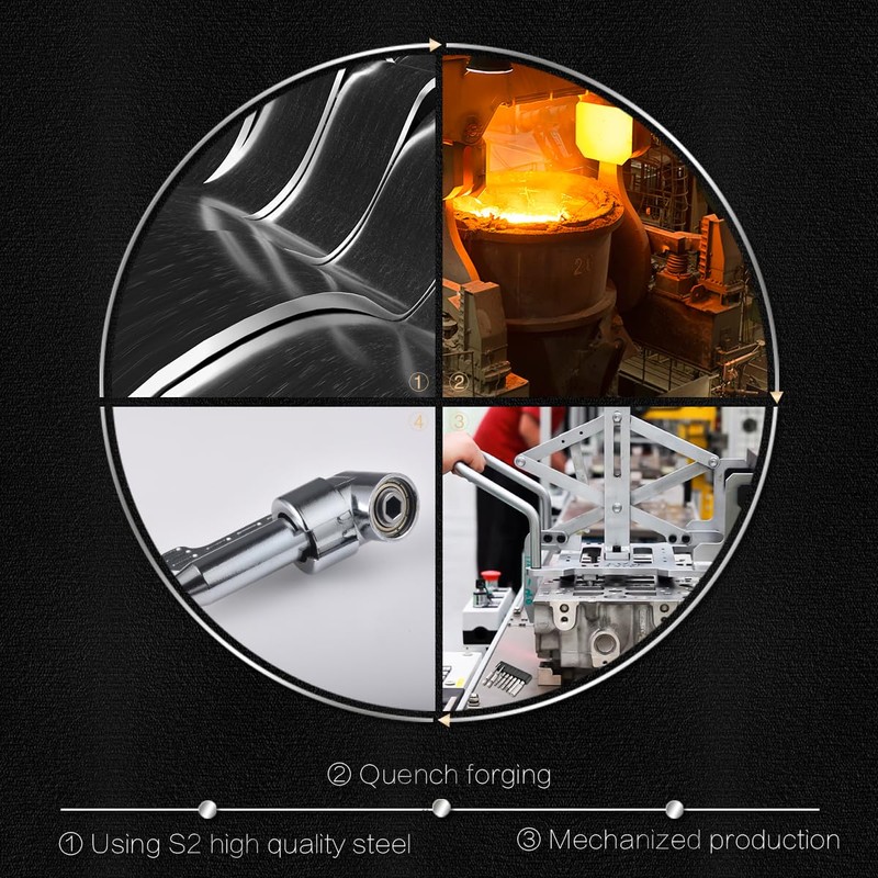 HOHXEN 105° Angle Wrench, 105 Degree Right Angle Drill Adapter