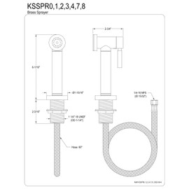 Kingston Brass KSSPR0 Kitchen Faucet Side Sprayer, Matte Black, 6.06 x 2.75 x 1.94