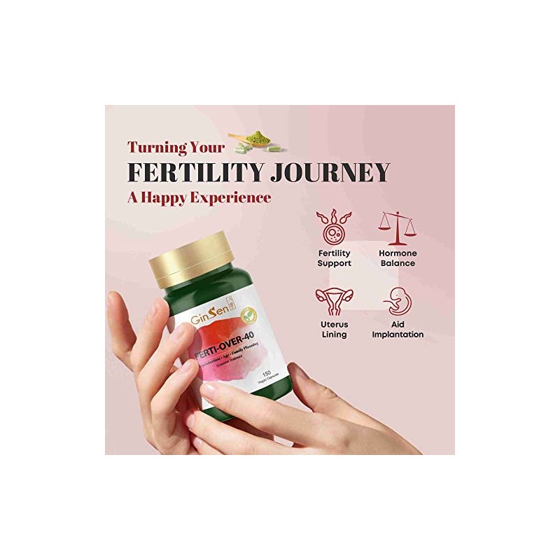 GinSen Ferti Support 150 Capsules, Women Fertility Supplement, Vegan Approved,