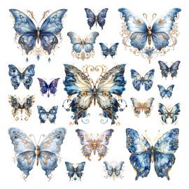 XERE 400 Pcs Butterflies Flora and Fauna Scrapbook Stickers Set for Scrapbooking and Journaling Notebooks, Junk Journal Supplies, Sketchbook, Bookmark Making, Planner Sticker