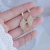 MEXRUMI 1 Piece Long Tassel Earrings Leaves Rhinestone Crystal Tassel