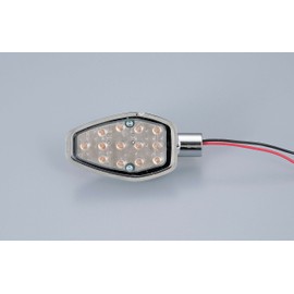 POSH 060651 LED Turn Signal For Motorcycle Accessories XJR1300 ('00-'06) /XJR400/R ('95-) Plated Body, Orange Lens, Lightweight LED Turn Signal