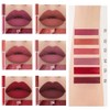 6PCS Lápiz labial mate, lápiz labial antiadherente, lápiz labial hidratante