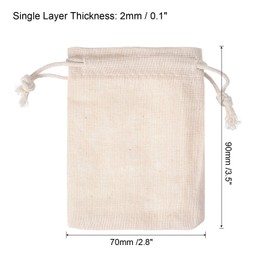 PATIKIL 4"x3" Coin Sacks Bag, 12 Pack Bank Coin Deposit Change Transit Bags Canvas Money Bag with Drawstring Gift Bag Style 2, Beige