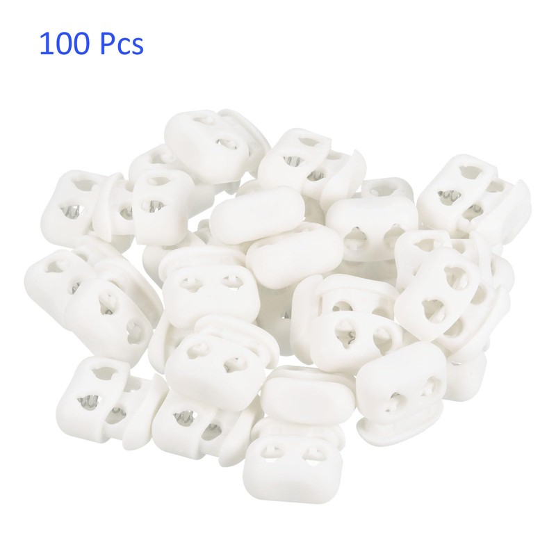 M METERXITY 100 Pack Plastic Cord Locks - Double-Hole Oval