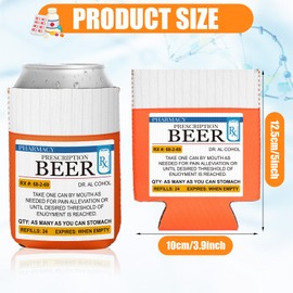 SiliFine 12 Pcs Beer Can Cooler Funny Graduation Prescription Gag Gift 12 oz Neoprene Foam Cooler Rx Pill Bottle Gift Beer Can Sleeves for Soda Beverages Nurse Graduation Party Supplies