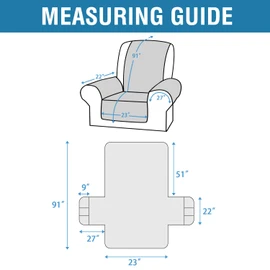 H.VERSAILTEX 100% Waterproof Recliner Cover 1-Piece Reversible Lazy Boy Recliner Chair Covers Furniture Protector with Elastic Straps for Pets Kids Sitting Width Up to 23" (Recliner, Brown/Beige)