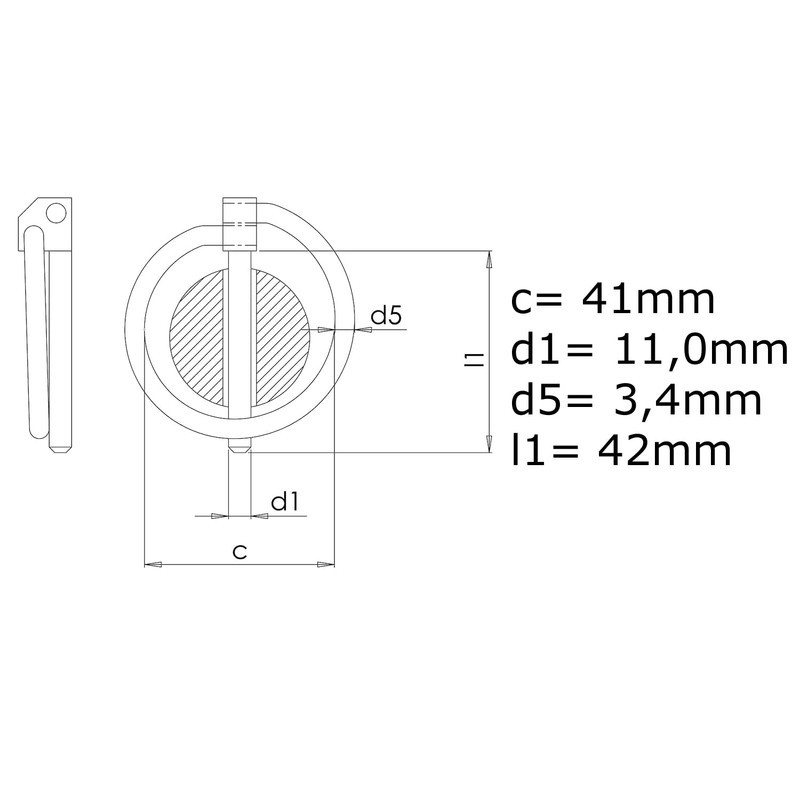 Design61 4 x Standard Folding Pins 11 x 41 mm