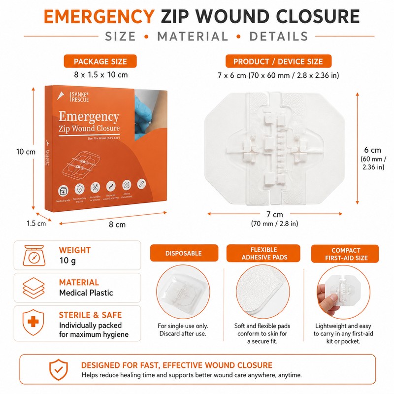 Wound Closure Strips for First Aid Kits – Suture-Free Zip