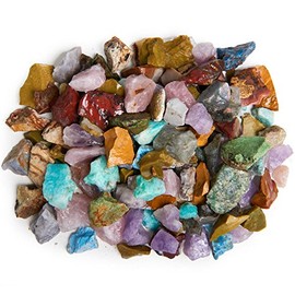 Digging Dolls: 6 lbs Natural Premium Madagascar Rough Stone Mix - Small Size - 1/2" to 1" Average - Raw Rough Rocks for Arts, Crafts, Tumbling, Polishing, Gem Mining, Wire Wrapping and More!