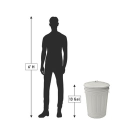 MARKSON Trash Can 13 Gallon, Steel Trash Can with Lid, Garbage Can with Lid, Beige