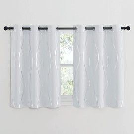 NICETOWN Greyish White Room Darkening Curtain Panels, 2 Panels, 42 by 40, Window Treatment Thermal Insulated Grommet Room Darkening Curtains/Panels/Drapes for Bedroom