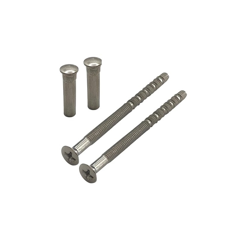 M4 x 60mm Chrome Door Handle Screws with Chrome Security