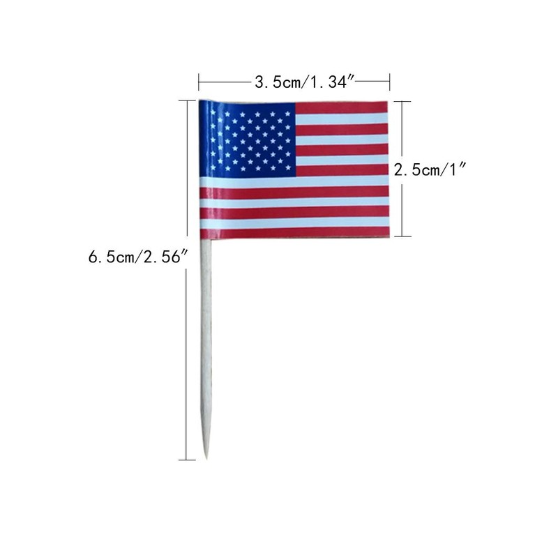 Efivs Arts American Flag 4th of July Cupcake Toppers Picks