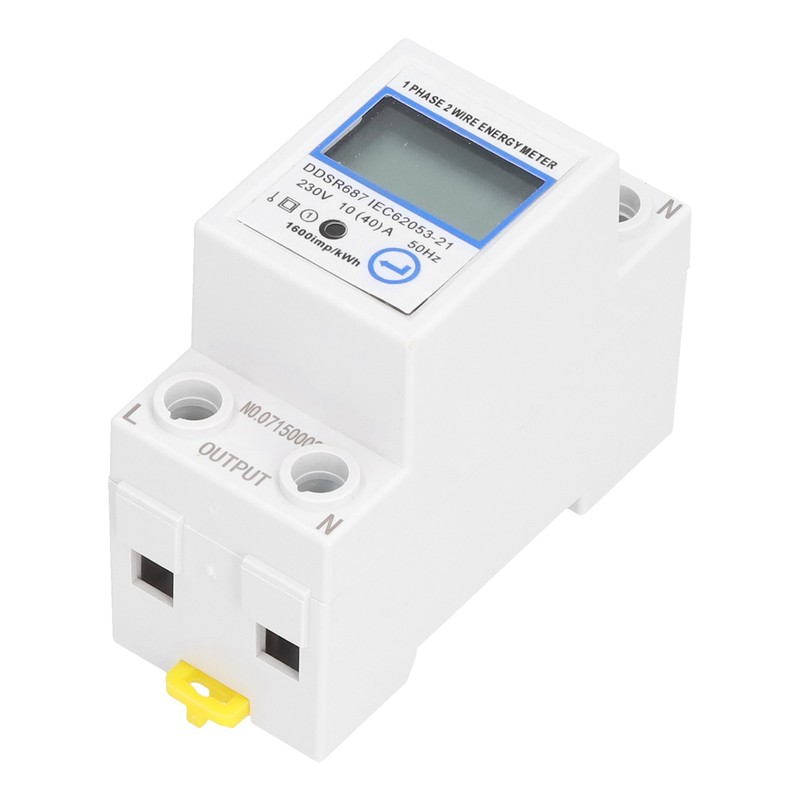 1 Phase 2 Wire Energy Meter Multifunctional LCD Digital Display