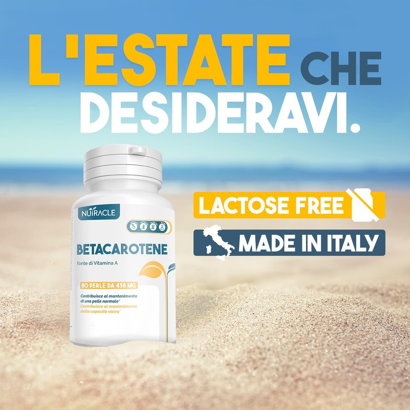 Nutracle Betacarotene perle da 438 mg | Integratore per Abbronzatura
