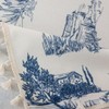 Retro Blue White Toile De Jouy Printed Rectangular Tablecloth, Premium