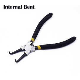 Pack of 2 Circlip Pliers, 150 mm/6 Inch Internal and External Bent, Heavy Duty Snap Ring Pliers for Removing and Installing Circlips (Black)