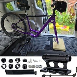 MTSBDM Aluminum Alloy Bike Fork Mount Rack with 4 Thru Axle Adapters – Quick Release Mount for Trucks, SUVs, Cars, Trailers